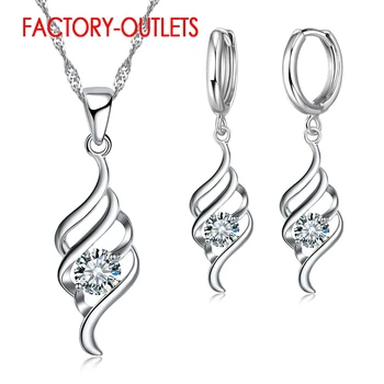 New Arrival Genuine 925 Sterling Silver Bridal Jewelry Sets Romantic Style CZ Cubic Zirconia Women Girls Engagement Anniversary
