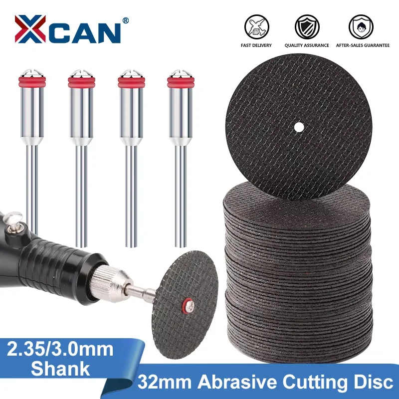 XCAN 32 mm Schleif-Trennscheiben-Set mit Dornen, Schleifscheiben für Dremel-Zubehör, Metallschneiden, Drehwerkzeug, Sägeblatt