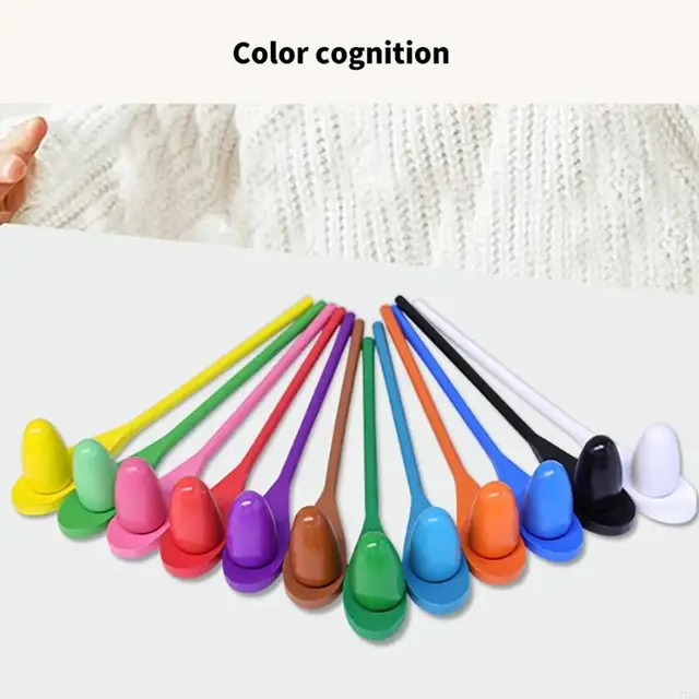 77HD 12Set Eggs Spoon Race Game Set Outdoor Fine Motor Skill Coordination Kids Toy 4