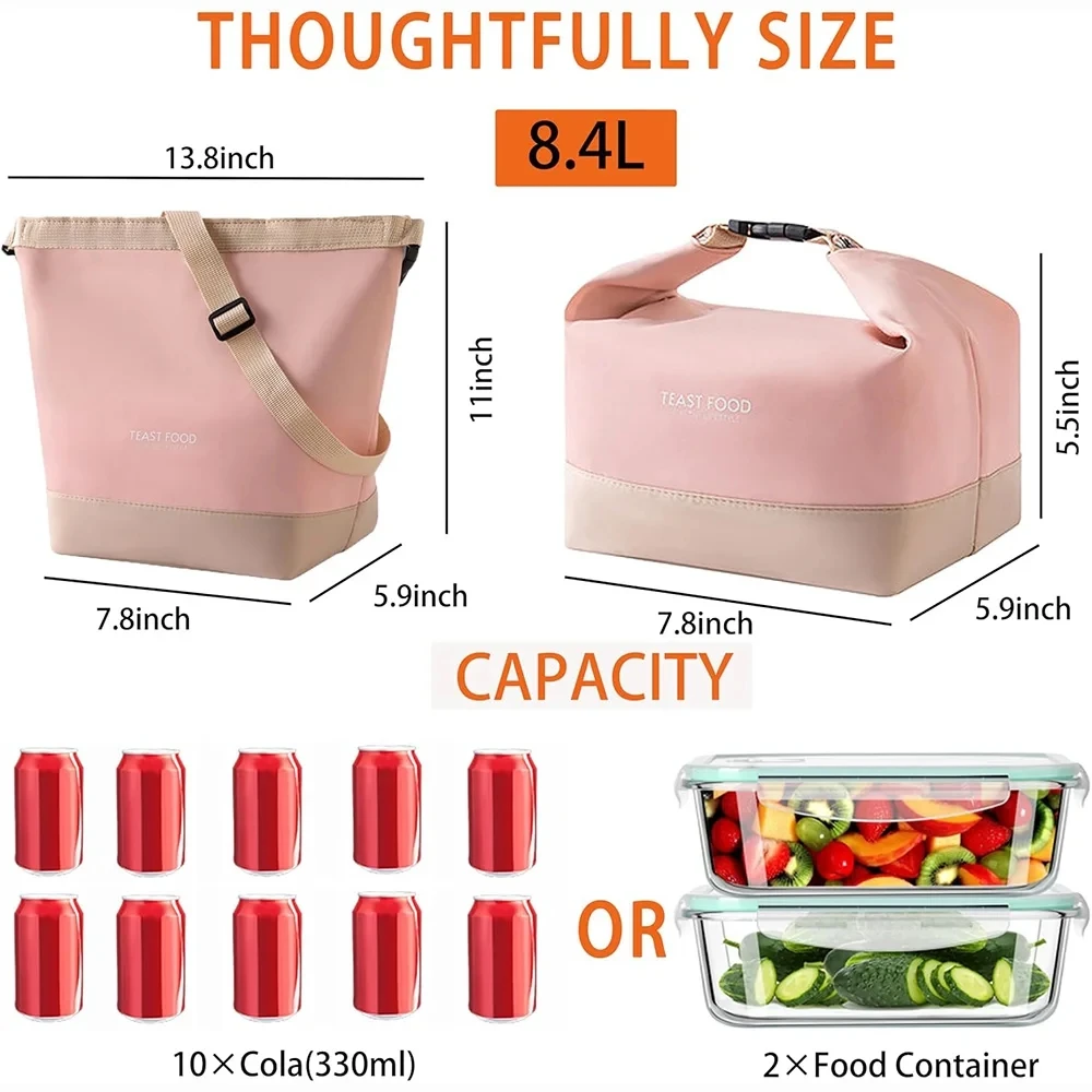 Durable Thermal Insulated Lunch Tote and Food Carrier