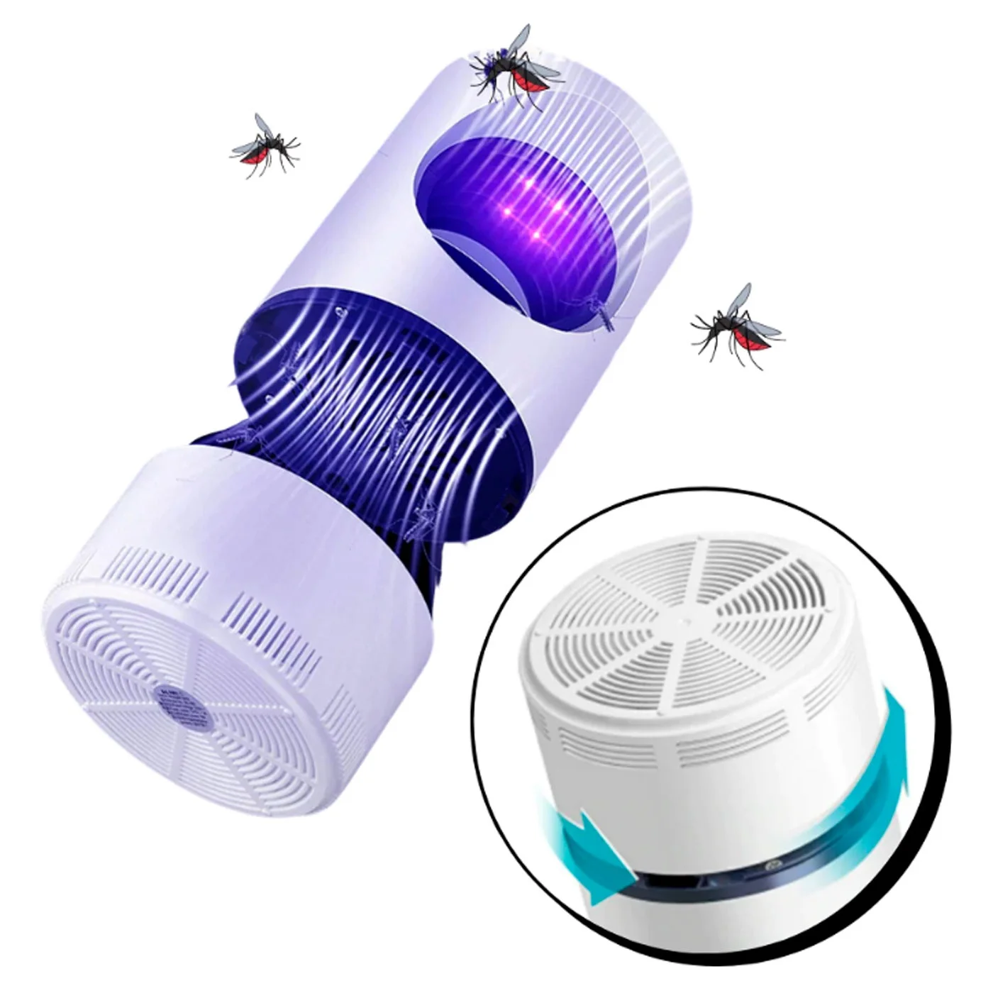 5W Luz UV USB Mata Mosquitos Aspirante Interior Qxmcov Lámpara Anti Mosquitos Electrico Trampas para Insectos Mosquitos Moscas Polillas Lámpara Repelente Zapper de Mosquitos Moscas 