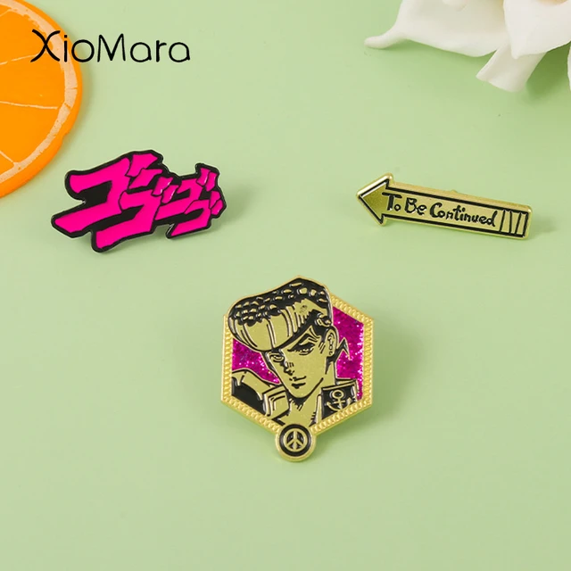 JoJo Bizarre Adventure Menacing Text Enamel Pins Creative Metal Cartoon  Brooch Men Women Fashion Jewelry Gift Cosplay Prop - AliExpress