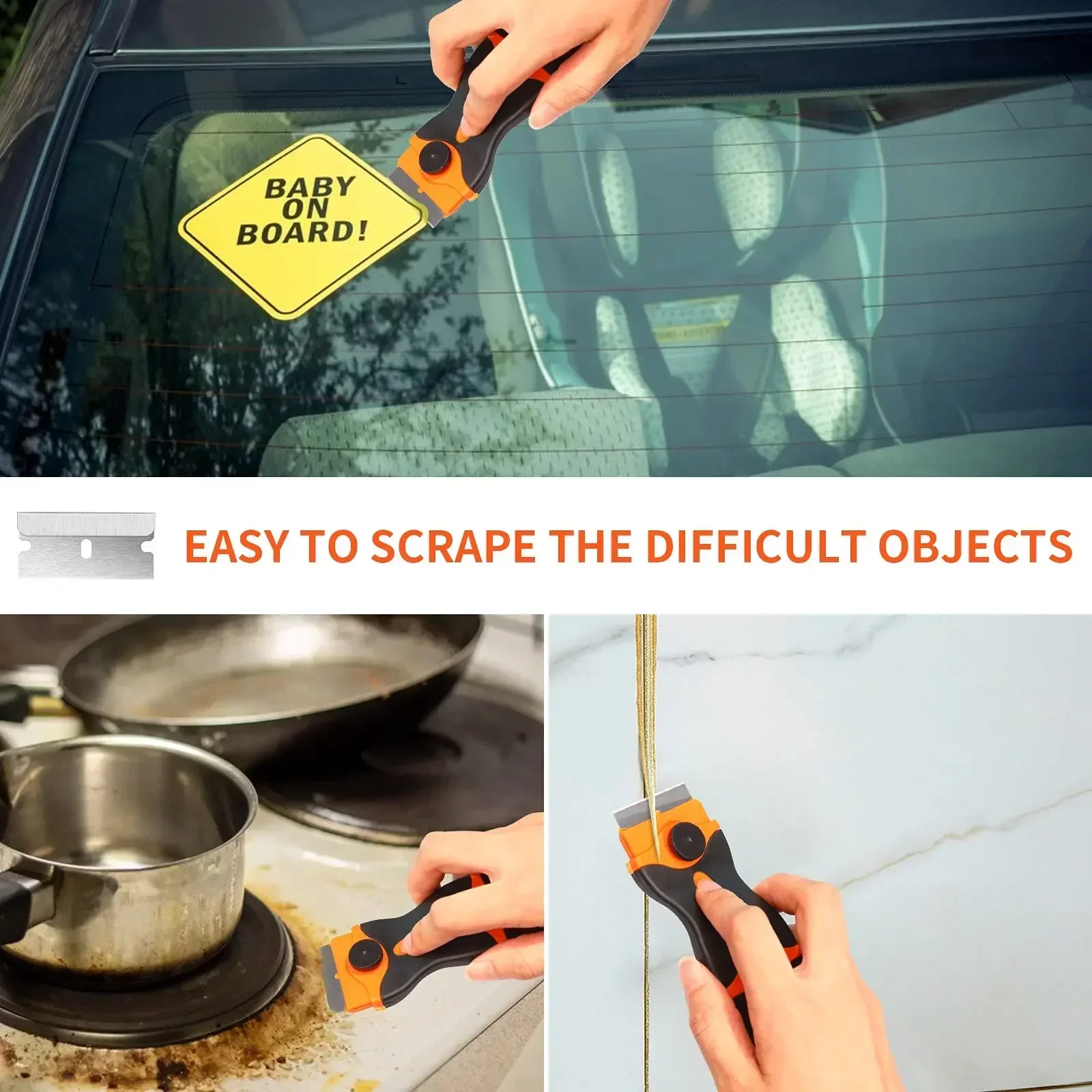 Window Cleaner Car Window Gaps Squeegee Household Cleaning Tools De-icing Clean Glass Window Home Shaver Scraper Tool Garden