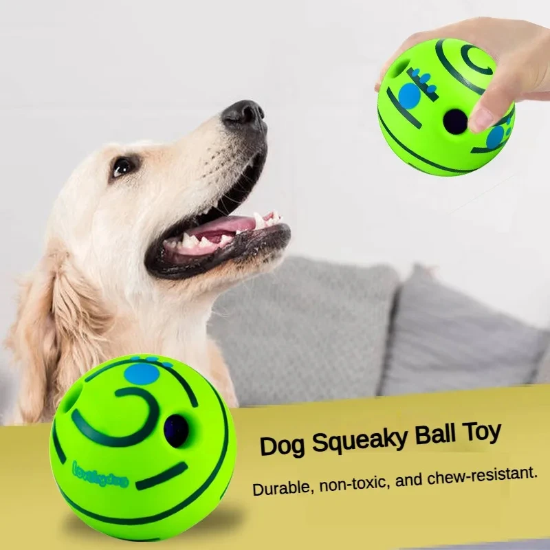 Pet Dog Toy Ball Wobble Wag Giggle Ball Interactive Dog Cat Toy Chew Toy Giggle Sounds Toy When Rolled or Shaken For Pet Dog Fun 2