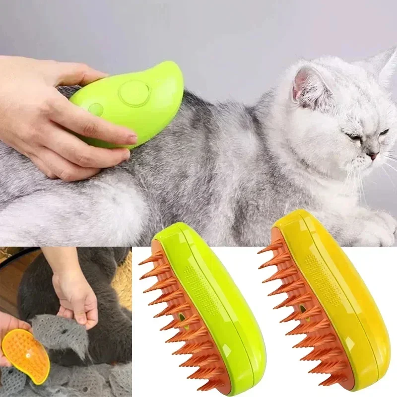 Cat Steam Brush Electric Spray Water Spray Kitten Pet Comb Soft Silicone Depilation Cats Bath Hair Brush Grooming Supplies 2024 - Image 2