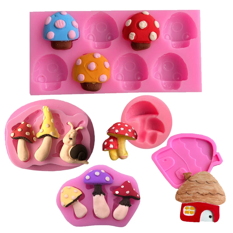 3D Mushroom Snail Fondant Mold Vegetable Keychain Chocolate Candy Silicone  Mould Cake Decorating Tool Cupcake Topper Ice Cube - AliExpress