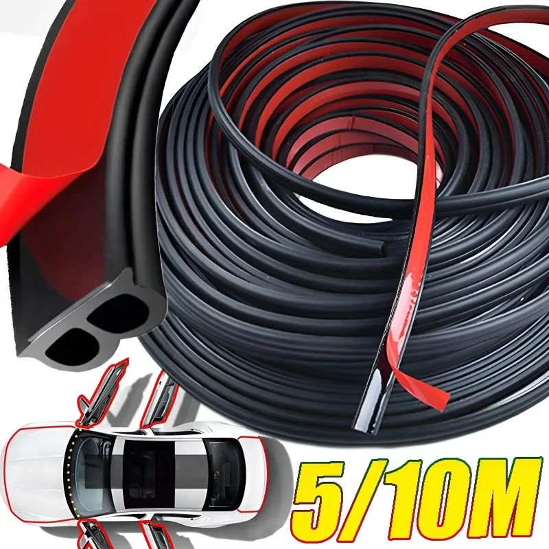 

Car Door Rubber Seal Strips Auto Double Layer Sealing Stickers for Door Trunk Sound Insulation Weatherstrip Interior Accessories