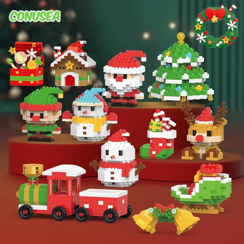 Christmas Building Block Gifts 6/12 Styles set Brick Santa