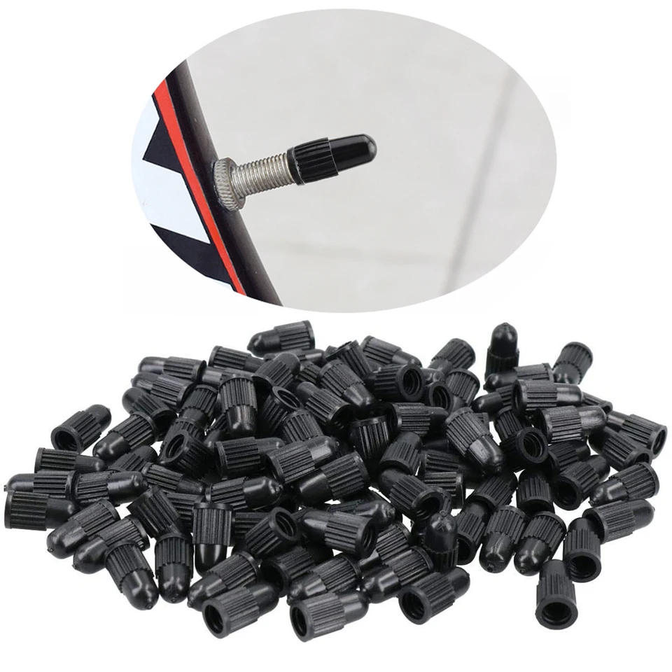 30 Tappi Antipolvere Per Valvole Presta - Bicicletta - Colore Nero (Plastica ABS) - 5
