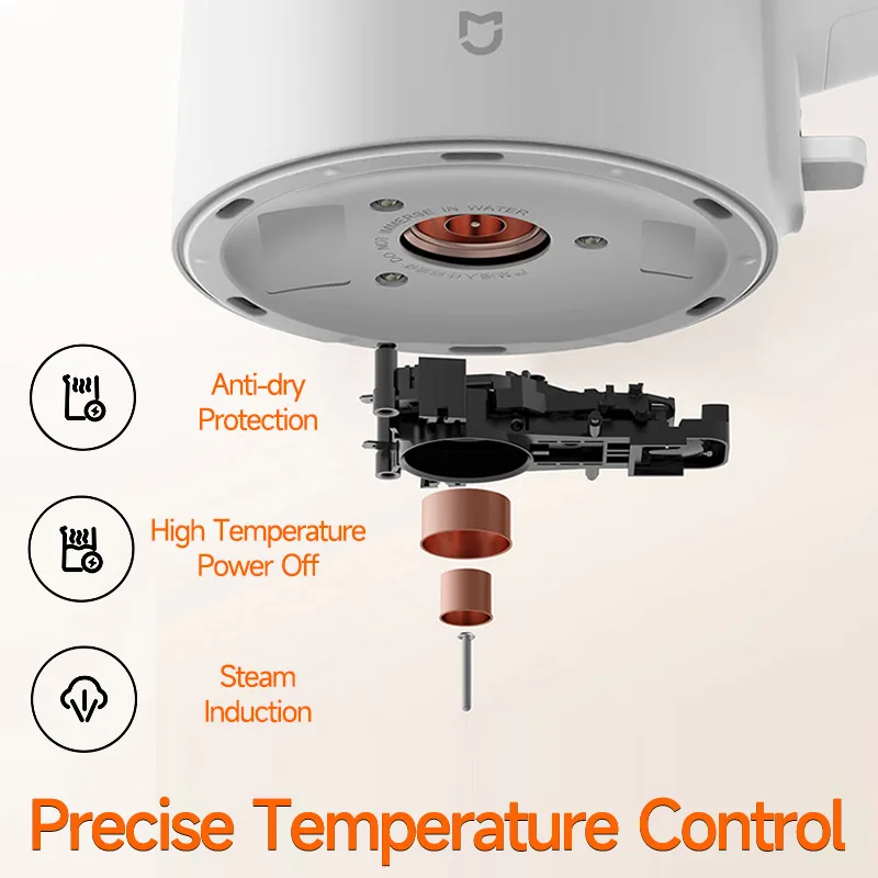 Xiaomi Electric Kettle N1 1500W 1.5L Double Layer Integrat Fast Boil Anti-dry Protect Temperature Control Water Tea Coffee Pot 5