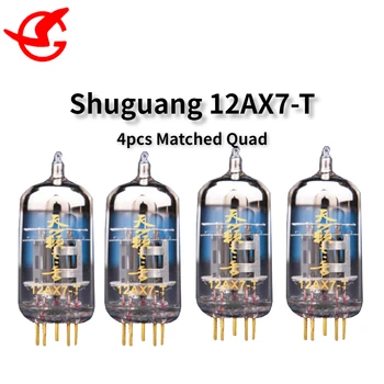 ShuGuang-12AX7-T 진공관, 품질 보증 일치 쿼드, 골드 핀 일치 쿼드 진공관은 12AX7 ECC83 6N4 를 대체합니다