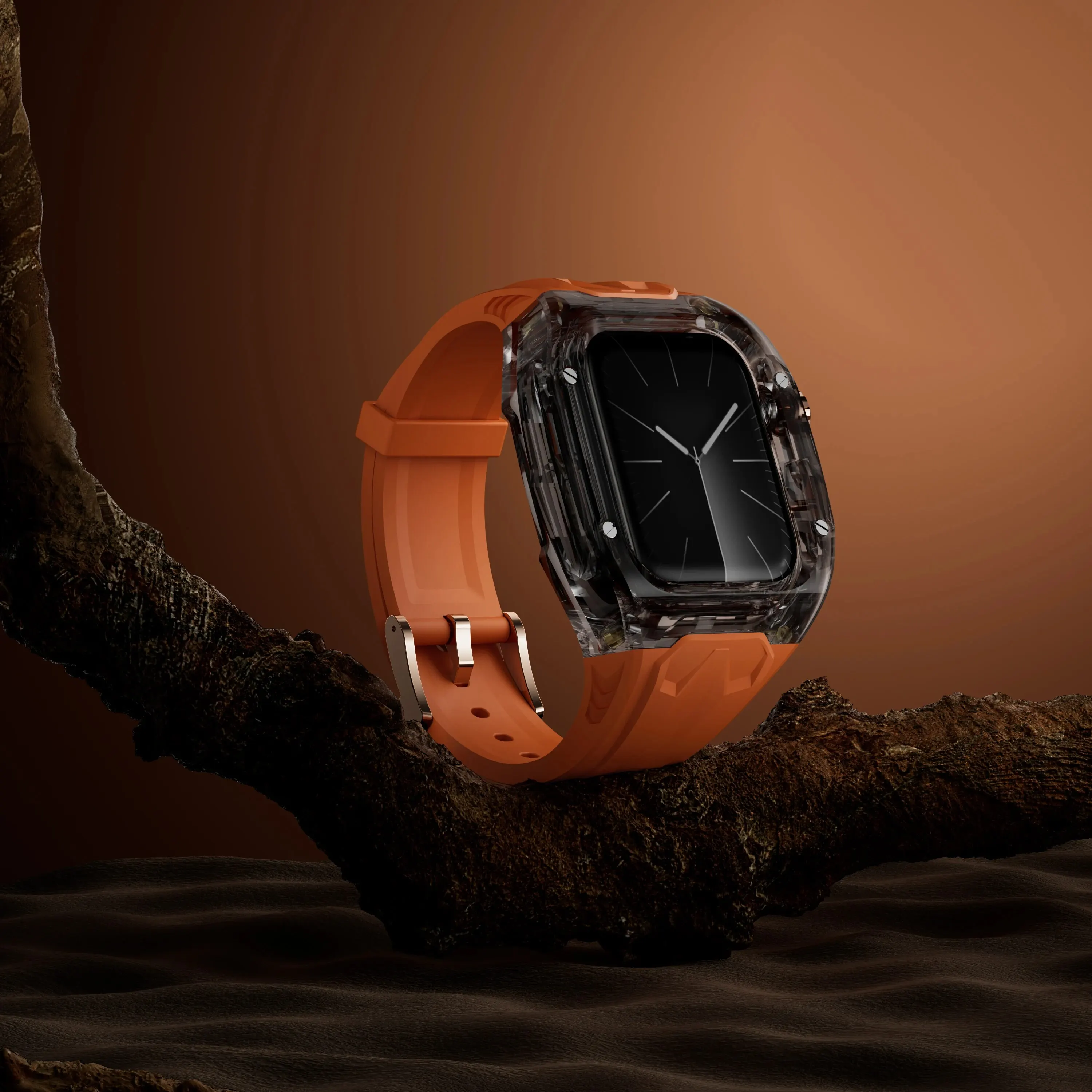 حافظة ساعة ذكية شفافة فاخرة لساعة أبل 44/45، حافظة...