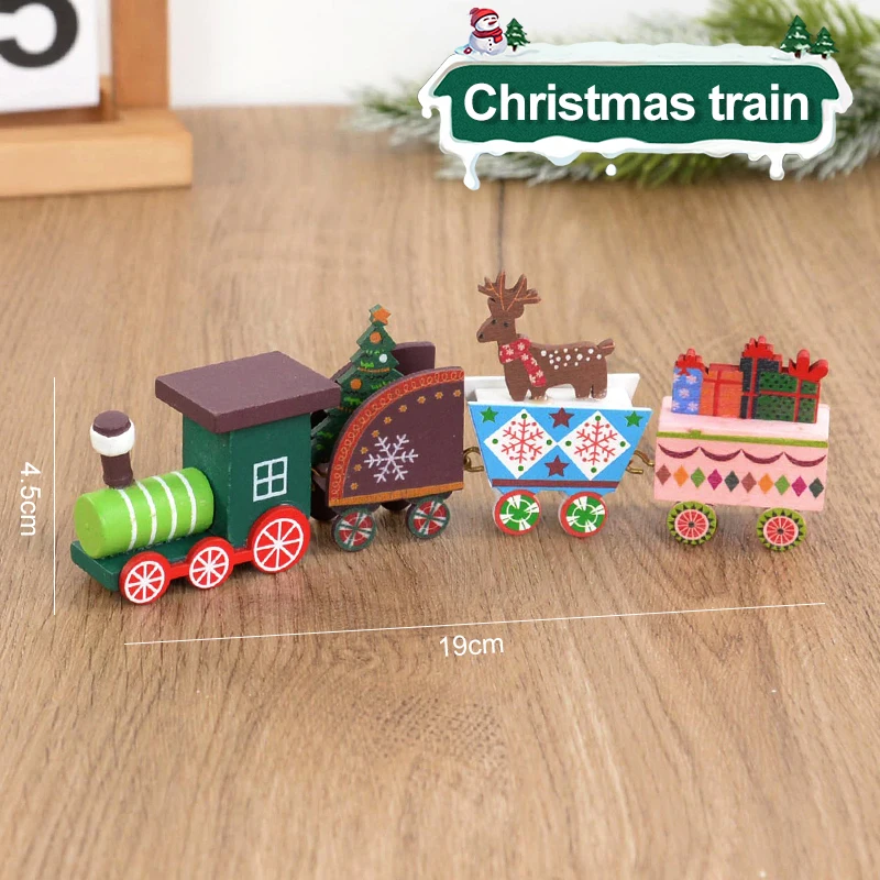 thumbnail image 1 of Tren de madera de Navidad, adornos navideños para el hogar, adorno para árbol de Navidad 2024, regalo para niños, Feliz Año Nuevo 2025, 1 of 5