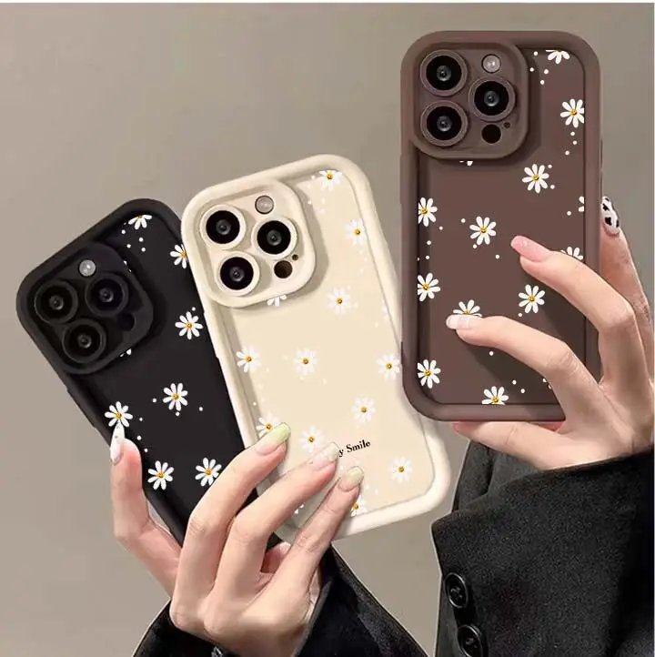 Flower Smile Matte Silicone Soft TPU Cellphone Case