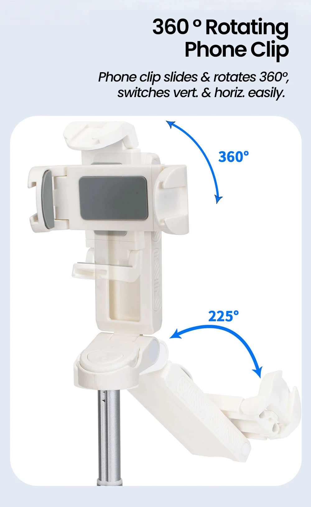 Draadloze Bluetooth selfiestick, mini-statief, uitschuifbare monopod, afstandsbediening voor iPhone, Samsung en Xiaomi._voghion.com