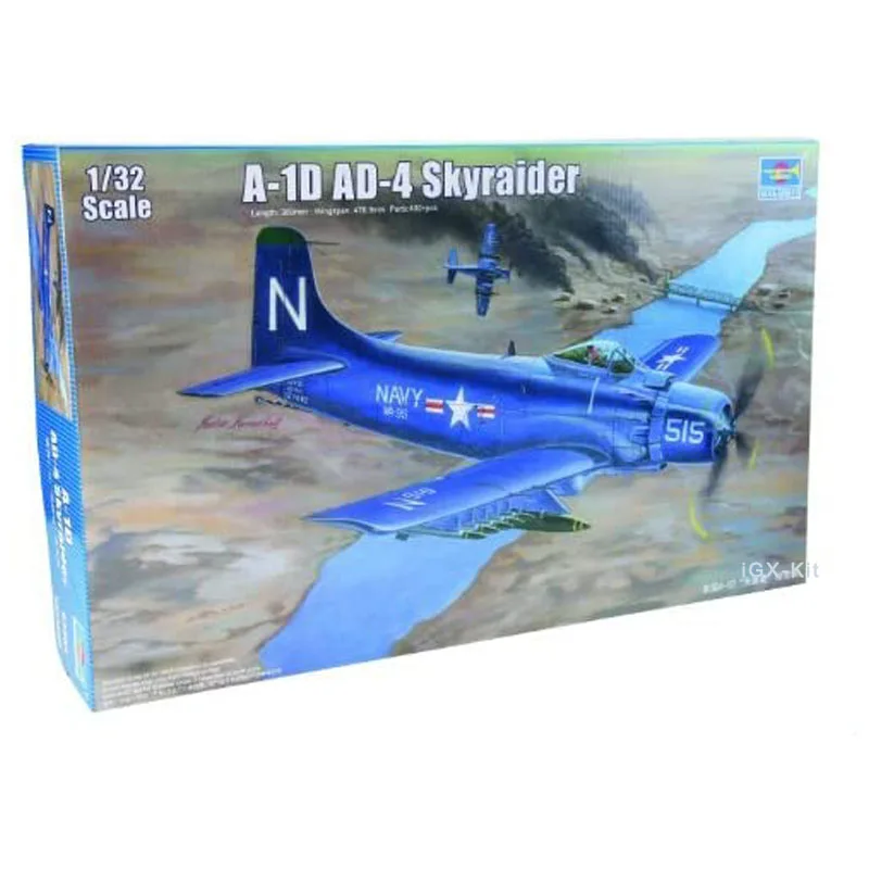 Trumpeter 02252 1/32 A-1D Ad-4 Skyraider Attack Aircraft Plane Military Plastic Assembly Model Handcraft Toy Gift Building Kit