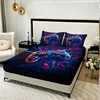 3PC Colorful Spark Game Console Bed Sheet, 1 fitted Sheet+2 Pillowcases, Digital Printing Technology, Available for All Seasons 2