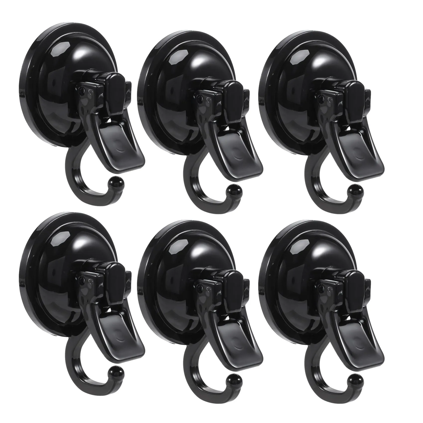 

6Pack Heavy Duty Vacuum Suction Cup Hooks Powerful Hooks Wreath Hanger Easy to Install and Removable for Bathroom Black