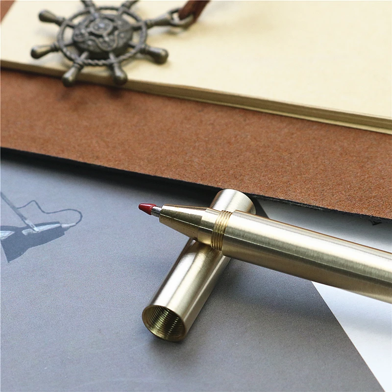 High Quality Pure Copper Gold Gel Pen custom text Classmates  colleagues  friends exclusive gift pen free refill
