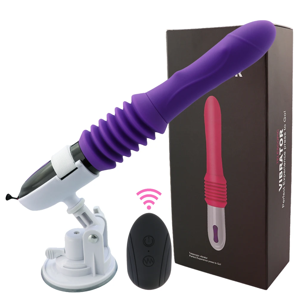 Thrusting G Spot Dildo Vibrator Clitoral Vaginal Nipple Anal Stimulator Telescopic Vibrating Modes Adult Sex Toy for Couple