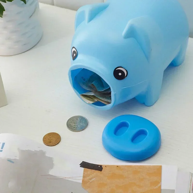 Cartoon Piggy Bank Change Plastic Stationary Savings Toy Cash Safe Cartoon Transparent Piggy Bank Childrens Birthday Gift