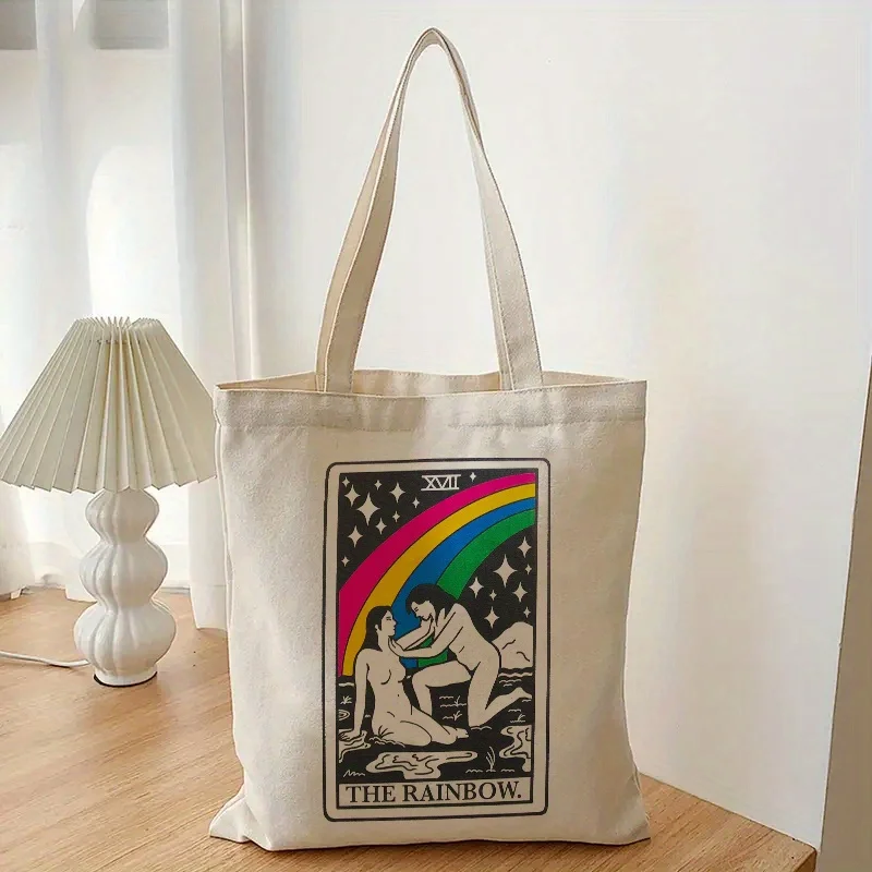 1pc The Rainbow LGBT Gift Beige Hand Luggage Lesbian Sapphic Tarot - Main Image