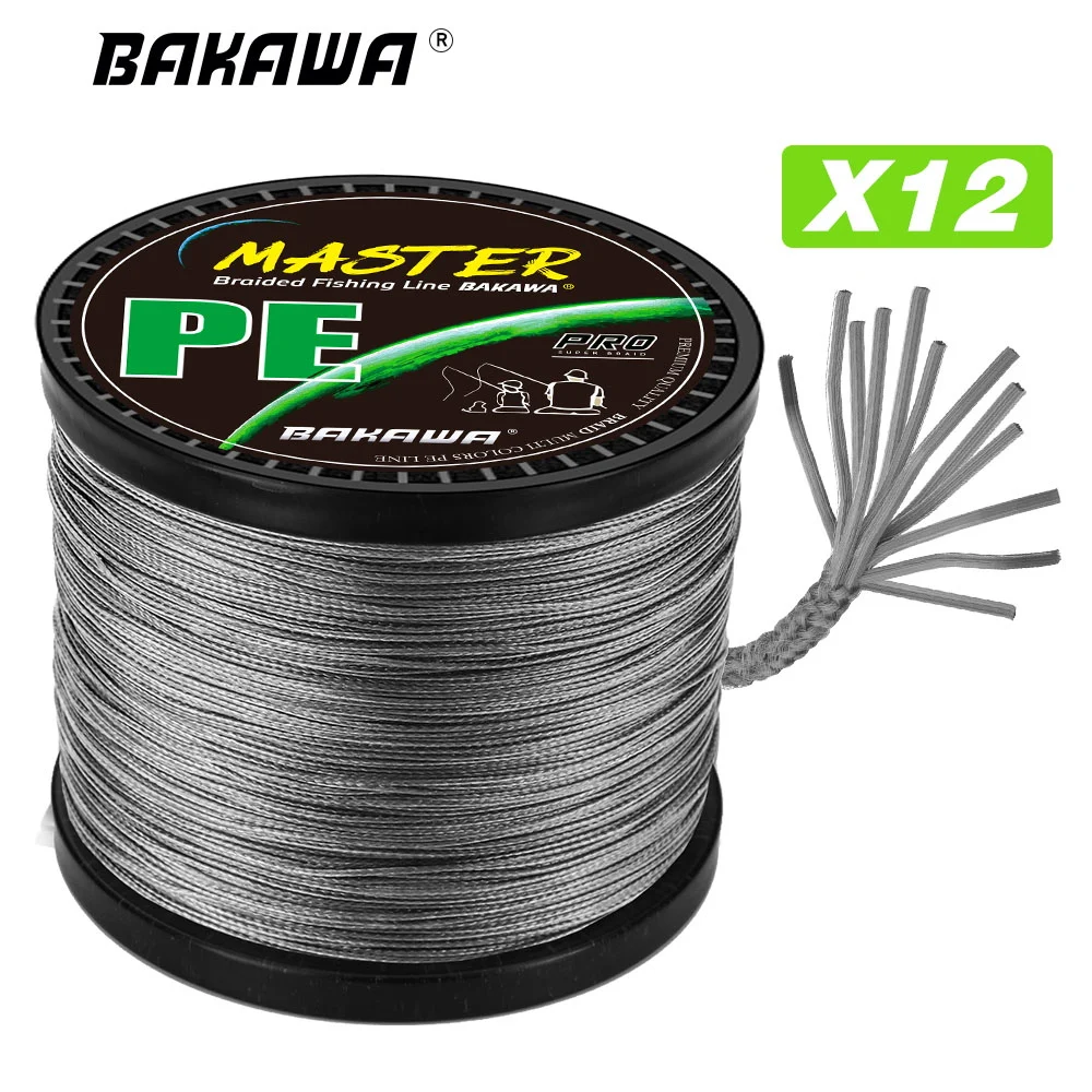 

BAKAWA 12 Strand Multifilament Fishing Line 1000M 500M 300M 100M PE Braided Wire 25-120LB For Carp Sea Saltwater Accessories