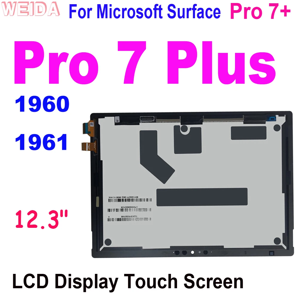 Lcd Testato Da 12.3 "Per Microsoft Surface Pro 7 Plus 1960 1961 Display Lcd Touch Screen Digitizer Assembly Per Surface Pro 7 + Lcd
