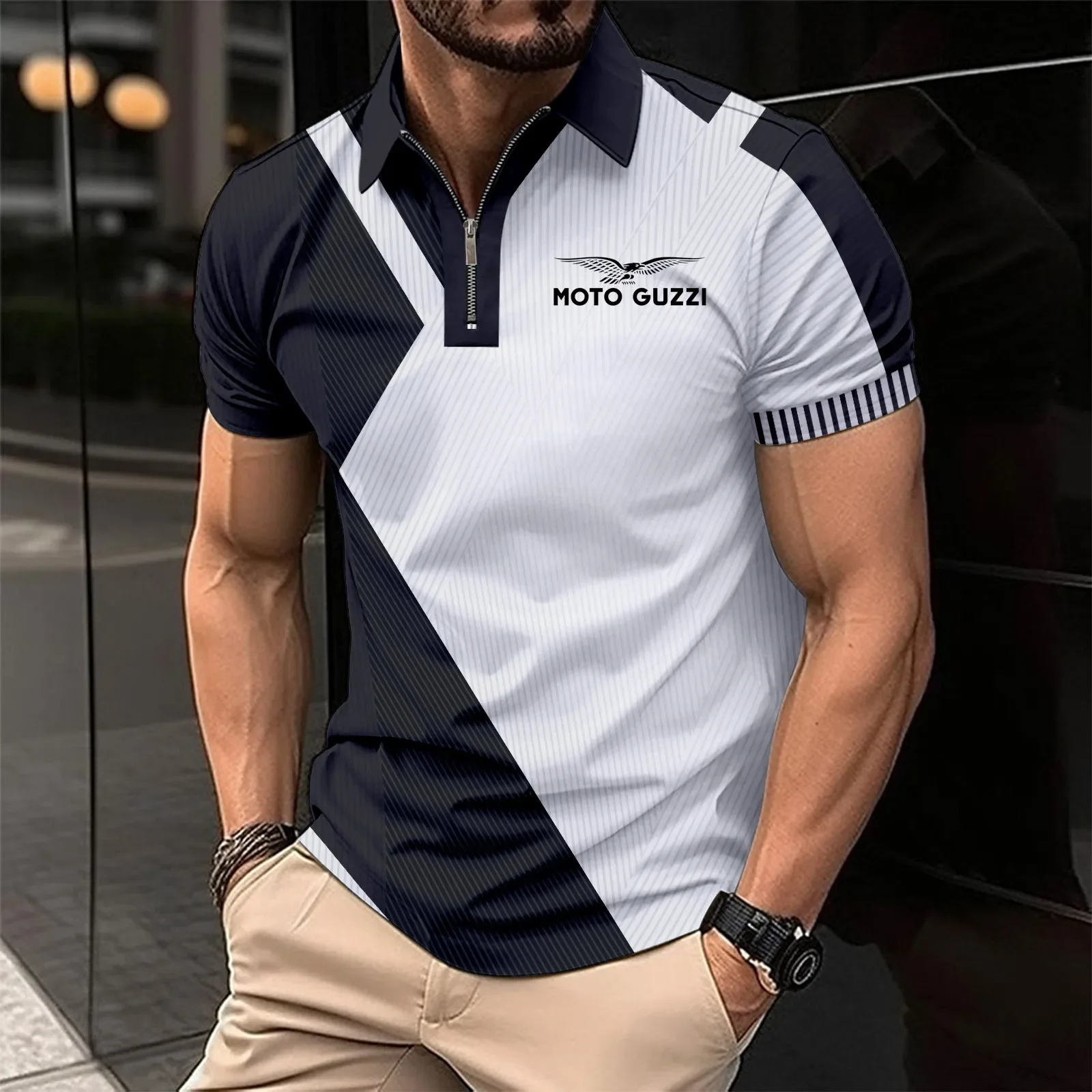 

Summer business cool T-shirt Comfortable casual POLO shirt moto guzzi classic hip hop Men's shirt High quality men's clothing