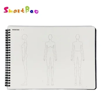A4 Fashion Women Sketch Book Marker Clothing Design Drawing Sketchbooks Skateboard Dotted Human Body Inspiration Sketching Paper