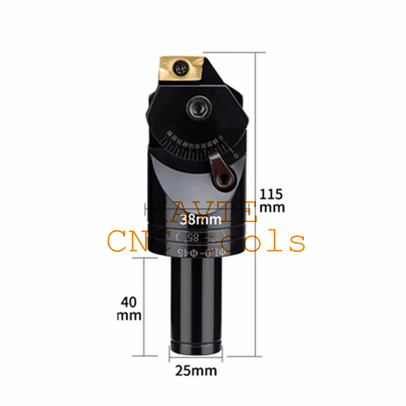 Adjustable universal chamfer cutter straight shank C20/C25 multifunctional milling cutter APMT1604 insert holder 0-85 degree chamfer cutter