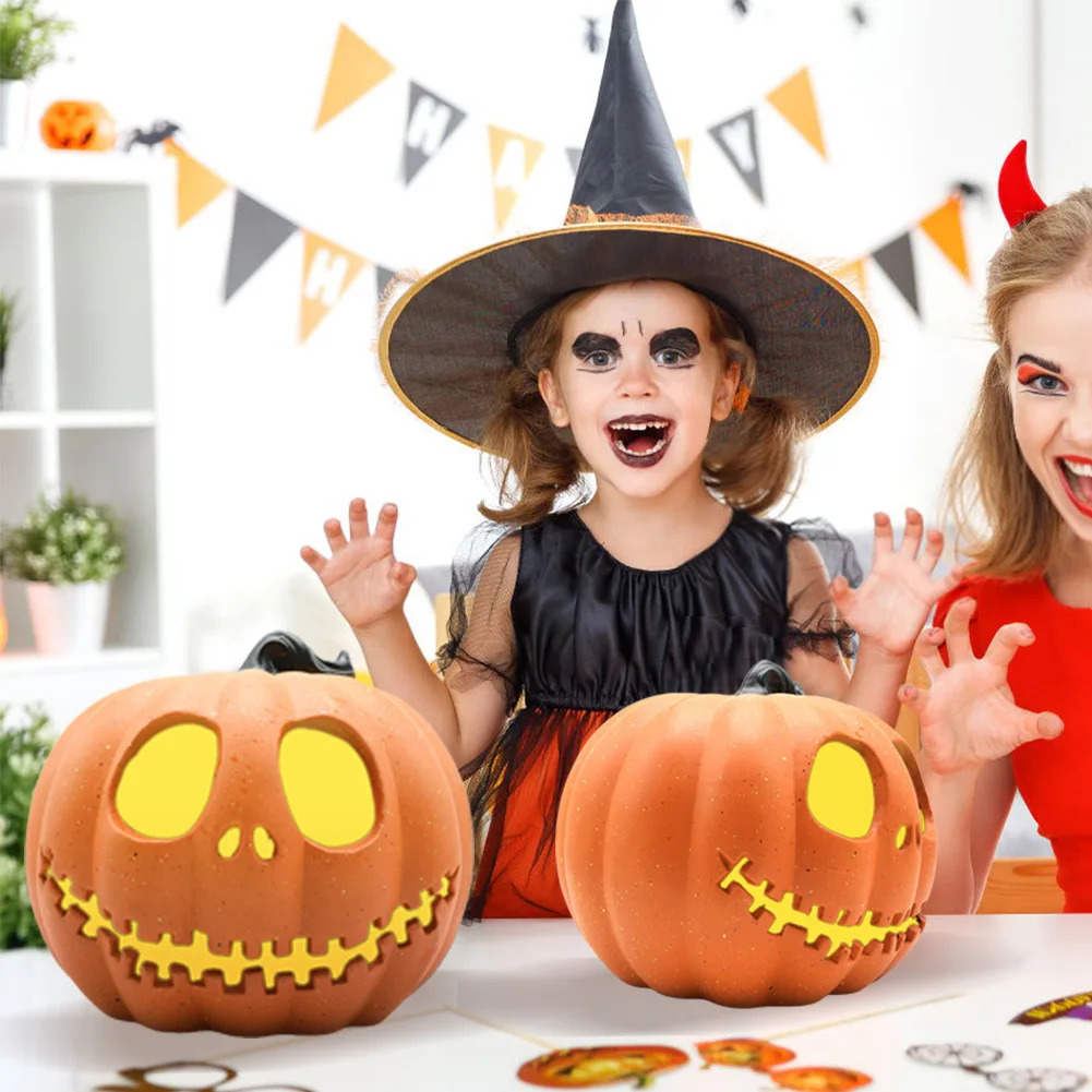 Description Picture 6 of itemHalloween LED Pumpkin Lantern Decor Pumpkin Lamp Plastic Flashing Jack O Lantern Battery Operated Halloween Pumpkin Decorations