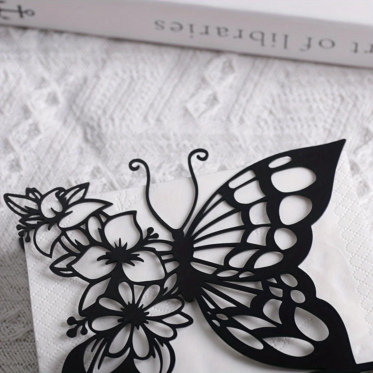 1pc,Butterfly Metal Creative Napkin Holder,Tissue Holder,Coffee Table with Table Tissue Organizer,Kitchen Is And Table Decor 5