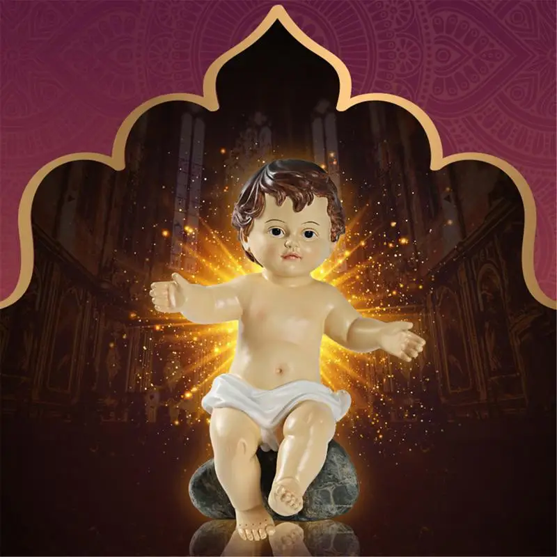 Nativity Baby Sculpture Religious Resin Figure Small Baby Jesus Doll For Christmas Church Friendship Gift Navidad Figurine 6CM