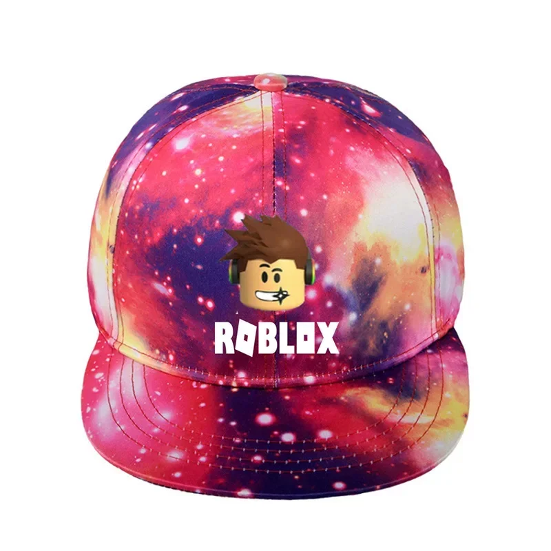 

Roblox Hat Game Peripheral Five-color Starry Hat Should Aid Korean Baseball Flat Brim Cap Men and Women Peaked Cap Adjustable