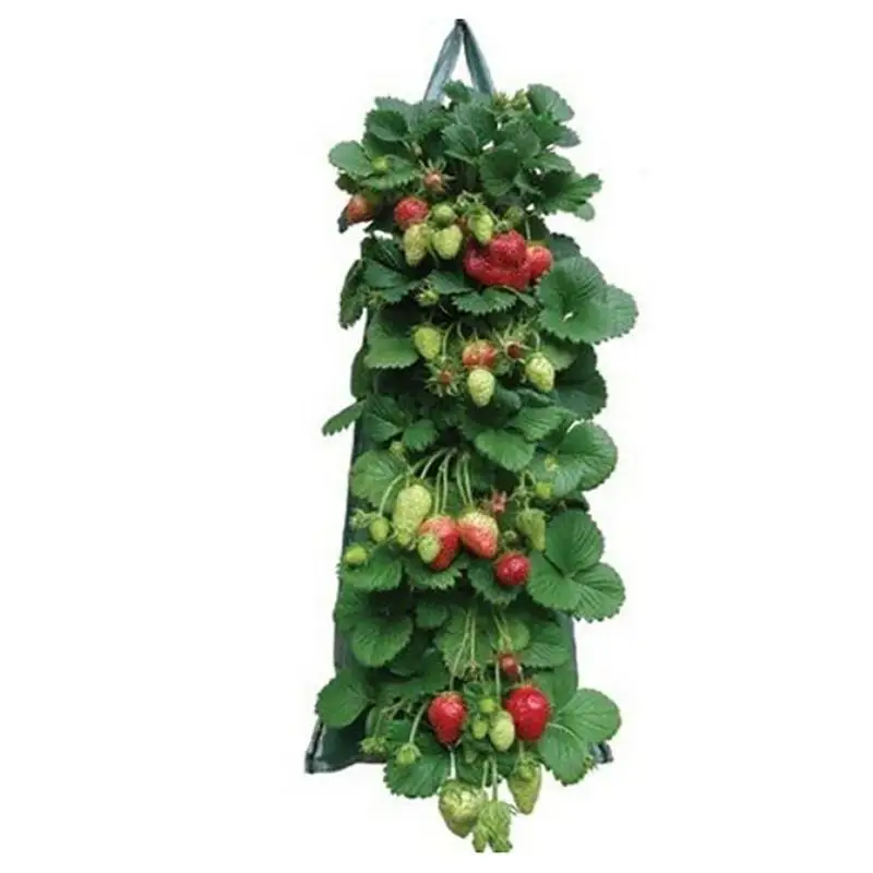 

Strawberry Grow Bags Hanging Vegetable Flower Plant Grow Bag Aeration Fabric Pots With Handles Thickened Garden Bags Accessories