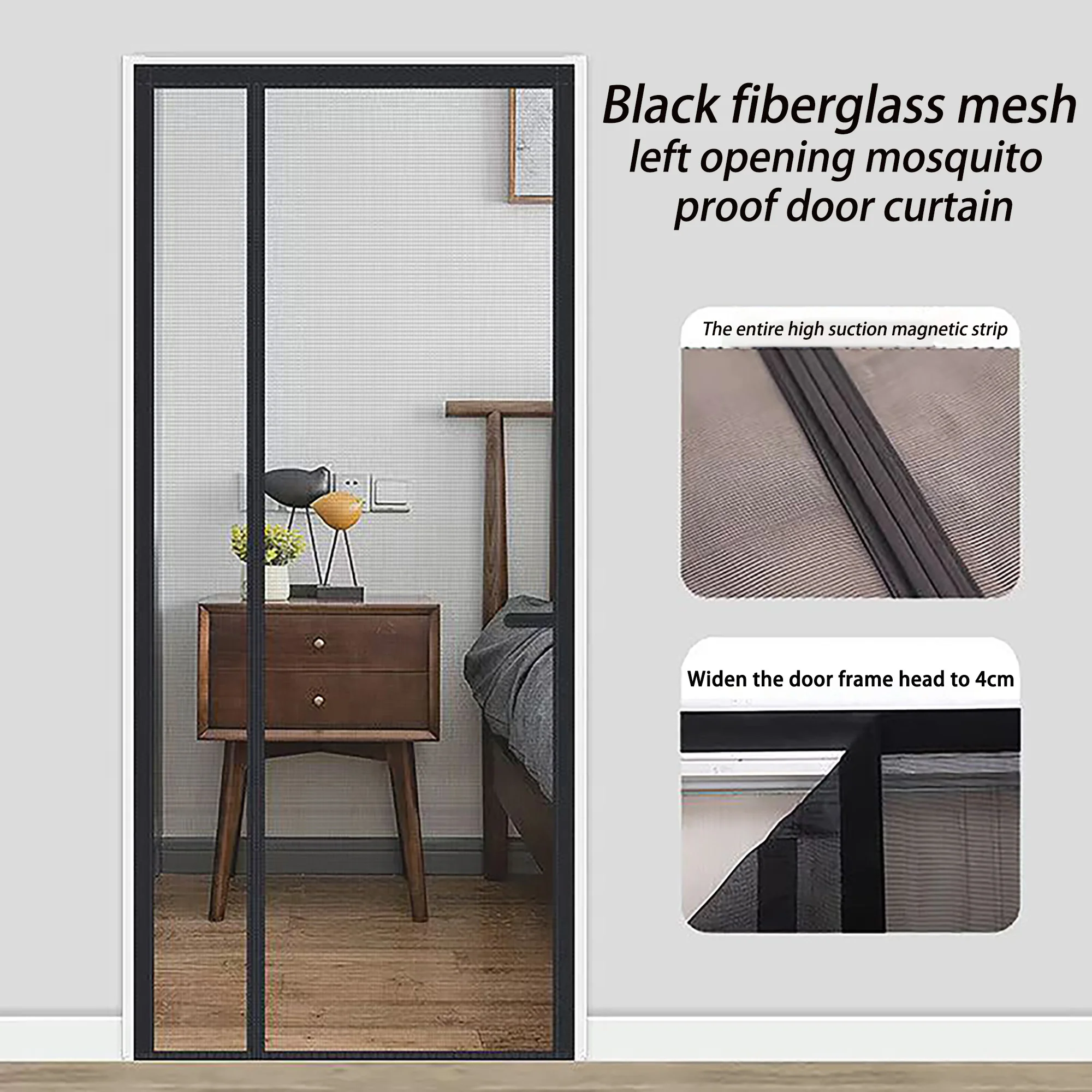 Cortina De Puerta Magnética Transparente Auto-Absorbente 90x215cm – Aislante Térmico Para Frío Y Calor, Protege Del Humo De Cocina (EVA)
