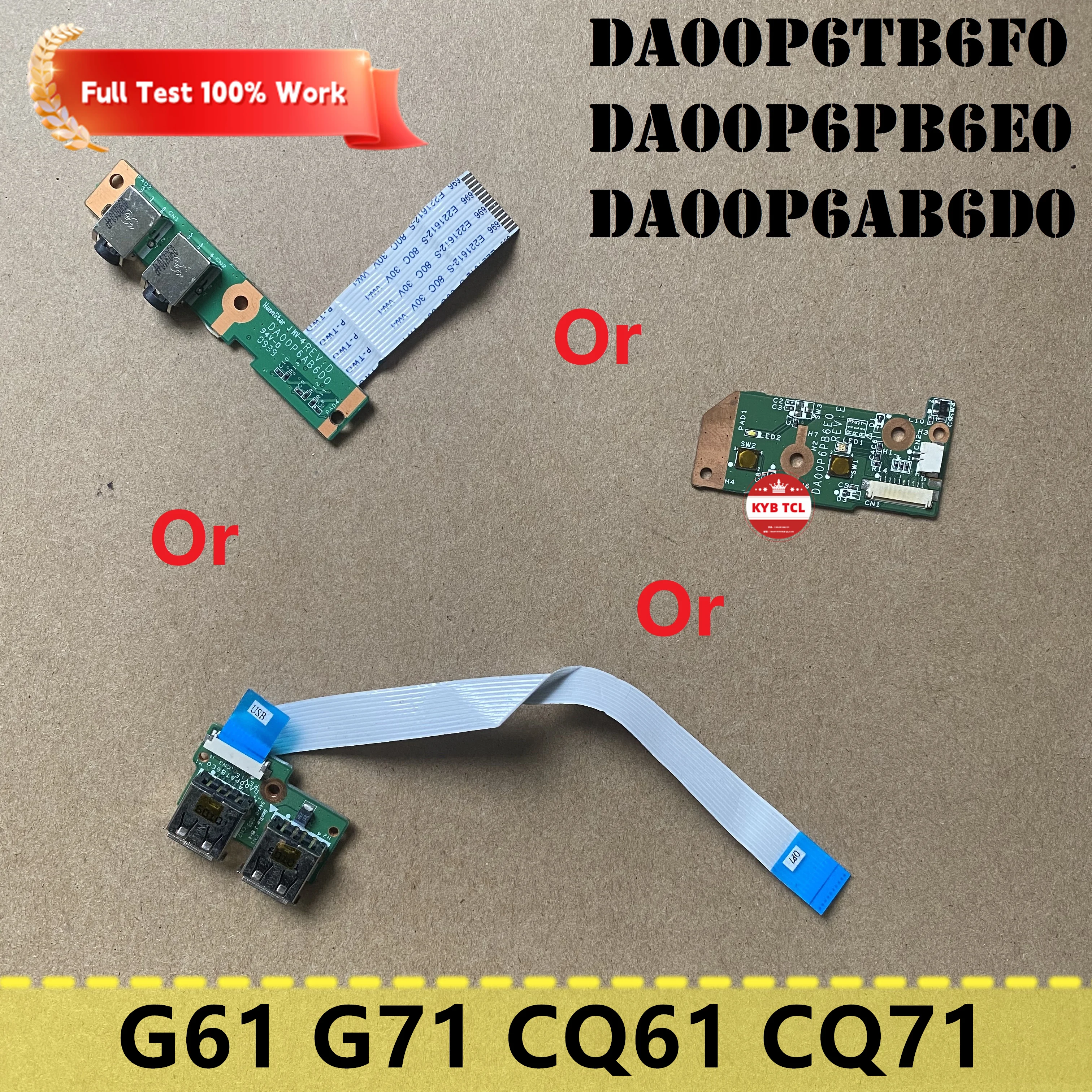 

For HP Compaq G61 G71 CQ61 CQ71 Laptop USB Board Or Power Button Board Or Audio Board Cable DA00P6TB6F0 DA00P6PB6E0 DA00P6AB6D0