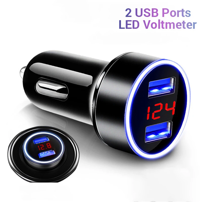 

2 USB Ports Car Charger 5V/3.1A Quick Charge Cigarette Lighter 12V/24V Universal Auto Power Adapter For Xiaomi IPhone Samsung