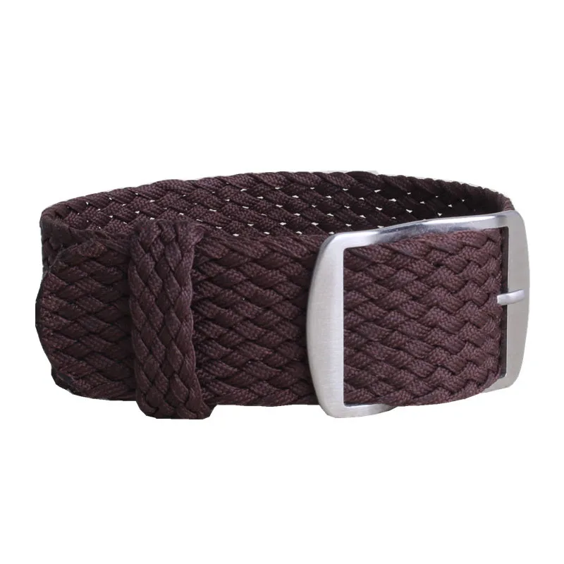 Solid Color Perlon Woven Nylon Watch Strap - Black or Blue