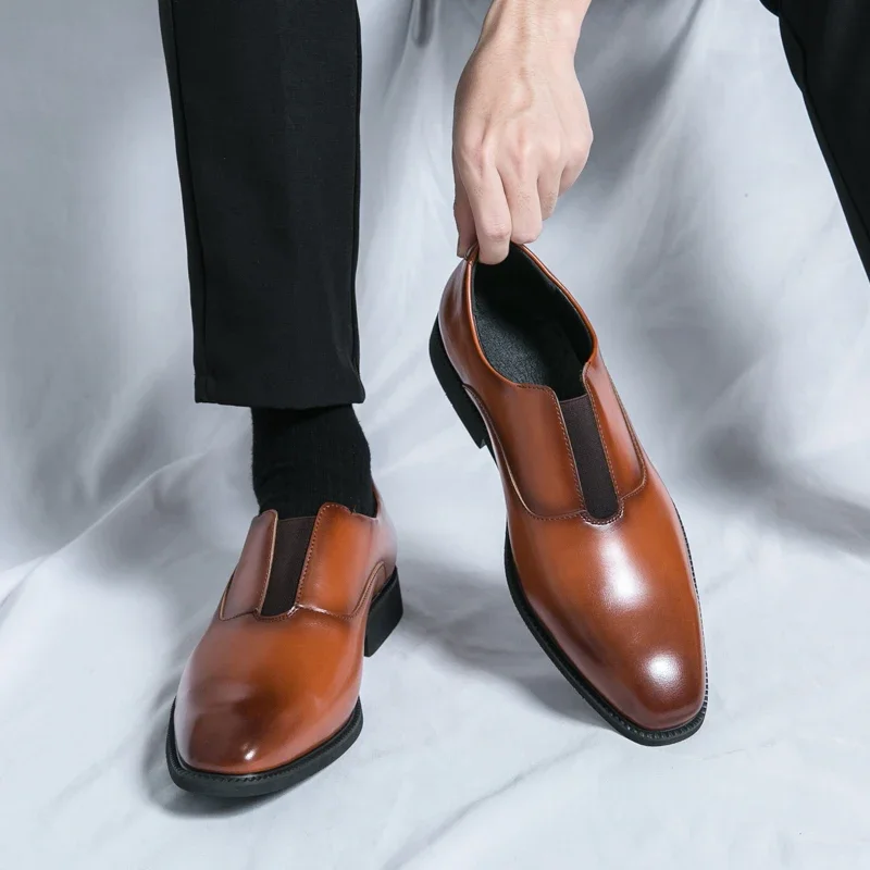 Spring New Men's Fashion All Match Outdoor Leather Shoes Breathable Business Casual Loafers British Foot Leather Shoes