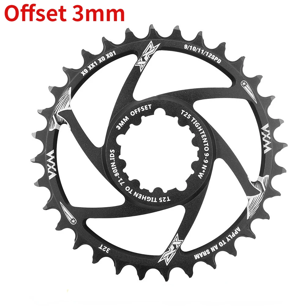 VXM Fahrrad Kettenblatt 1/3/6mm Offset MTB Fahrrad Rennrad 30/32/34/36/38/40T Kettenblatt ForGXP 9/10/11/12 Geschwindigkeit Kurbelgarnitur – Detail 6