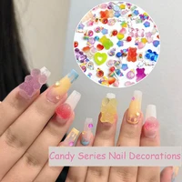 Colorful Candy Mixed Series Nail Art Charms Painted Lollipops Fudge Hearts Beas Nail Decorations Accessories for Manicure DIY 2
