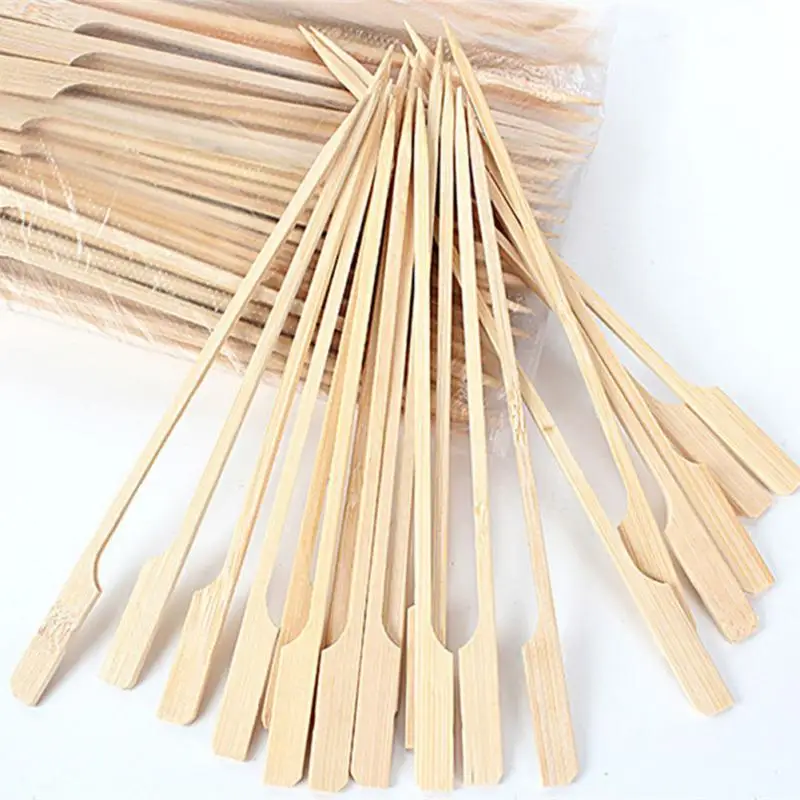 Wooden Barbecue Skewer BBQ Skewers Kebab Kanto Cooking Bamboo Stick Outdoor Camping Picnic Tools Cooking Tools 100Pcs bamboo sticks