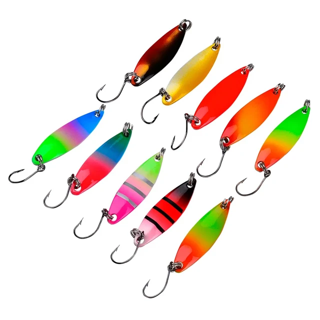 10Pc Metal Spinner Spoon Trout Fishing Lure Wobbler Hard Bait Sequins Noise  Paillette Artificial Bait Small Hard Sequins Spinner - AliExpress