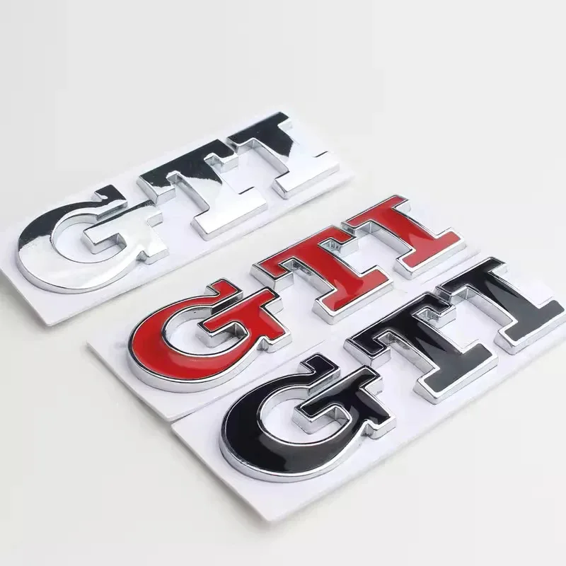 3D 금속 GTI 그릴 엠블럼 배지 뒷 트렁크 데칼 자동차 스티커 폭스 바겐 폭스 바겐 골프 5 6 7 8 MK2 MK3 MK4 MK5 MK6 MK7 액세서리