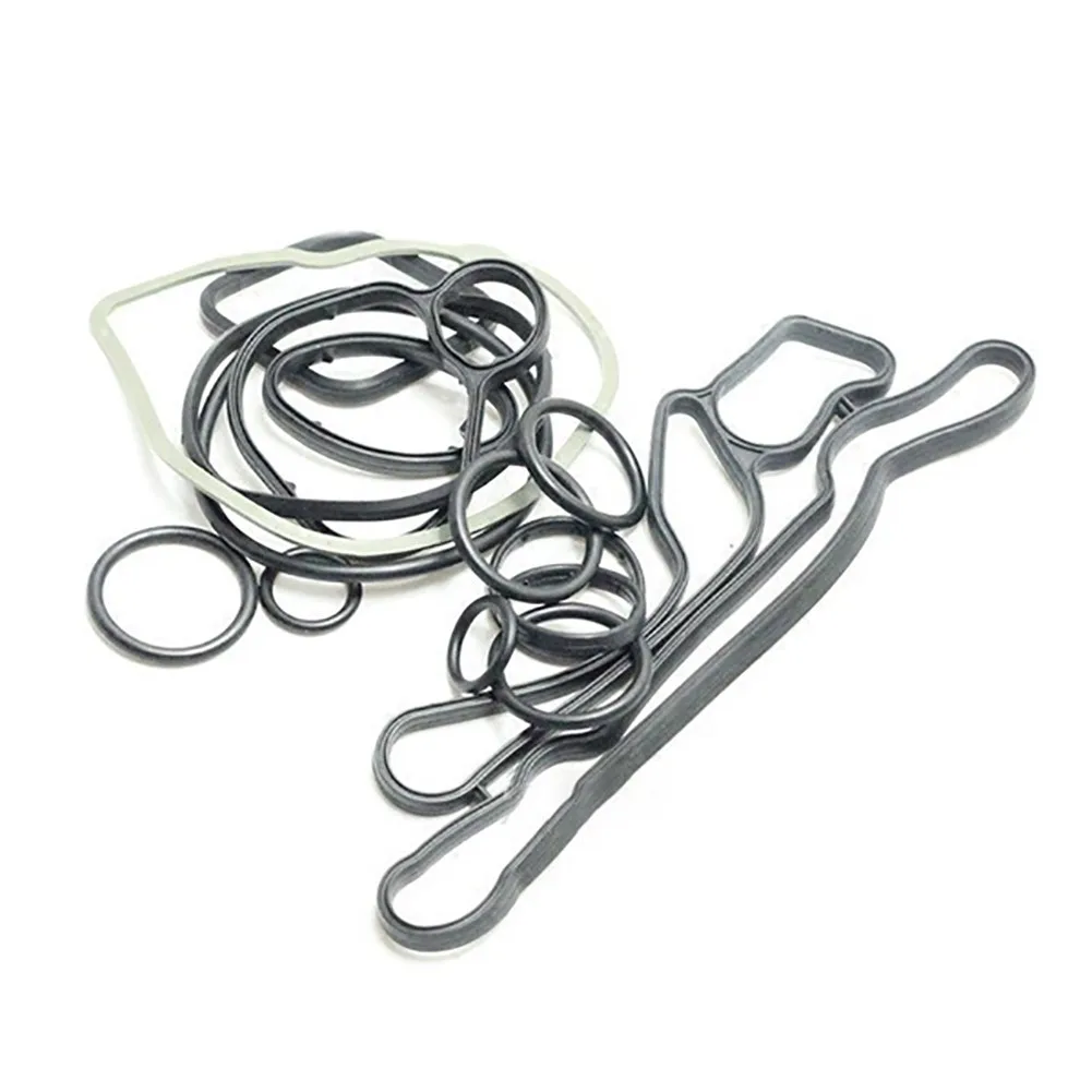 15Pcs Engine Oil Cooler Repair Kit Gasket Seal Full Suit Heat Exchanger Gaskets 55354071 55571687 for Chevrolet Aveo Cruze oil cooler kit oil cooler gasket