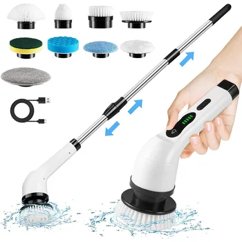 Cordless Spin Scrubber Electric Multipurpose Cleaning Brush for Kitchen Bathroom Toilet - Household Hair Brushes And Mops 1