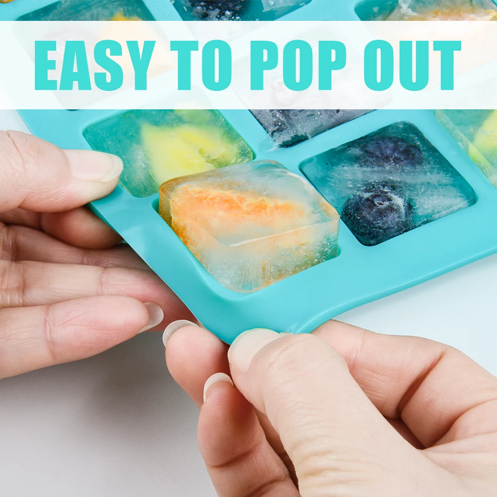 Reusable Ice Cube Tray Silicone Ice Mold for Fruit Cuber Maker Freezer Forms for Cocktails Whiskey Summer Drinks