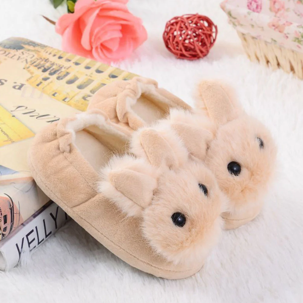 

Ushobe Bunny Slippers Kids Bunny Plush Slippers Non-Slip Fluffy Bunny Slipper Indoor House Slippers Grey